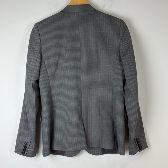 Theory Pinstripe wool suit jacket grey size women's 6 - Picture 4 of 8